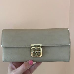 Faux leather clutch